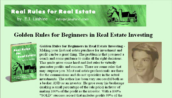  Real Rules For Real Estate by E. J. Lashlee 
